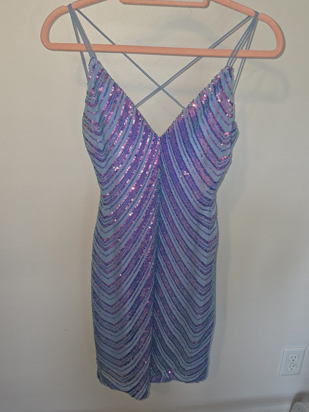 Lovely Day Blue and Purple Sequin Mini Dress
